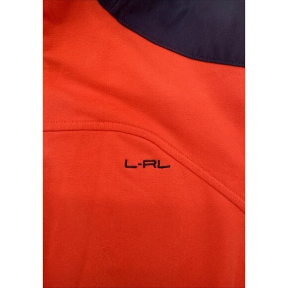 Womans L-RL active wear, Ralph Lauren active jacket Orange & Navy zip sweater - Picture 8 of 12